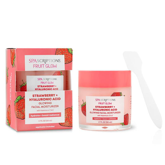 Fruit Glow Strawberry + Hyaluronic Acid Glowing Facial Moisturizer Gentle Skincare Hydrate Dewy Exfoliate Moisture Daily Radiance