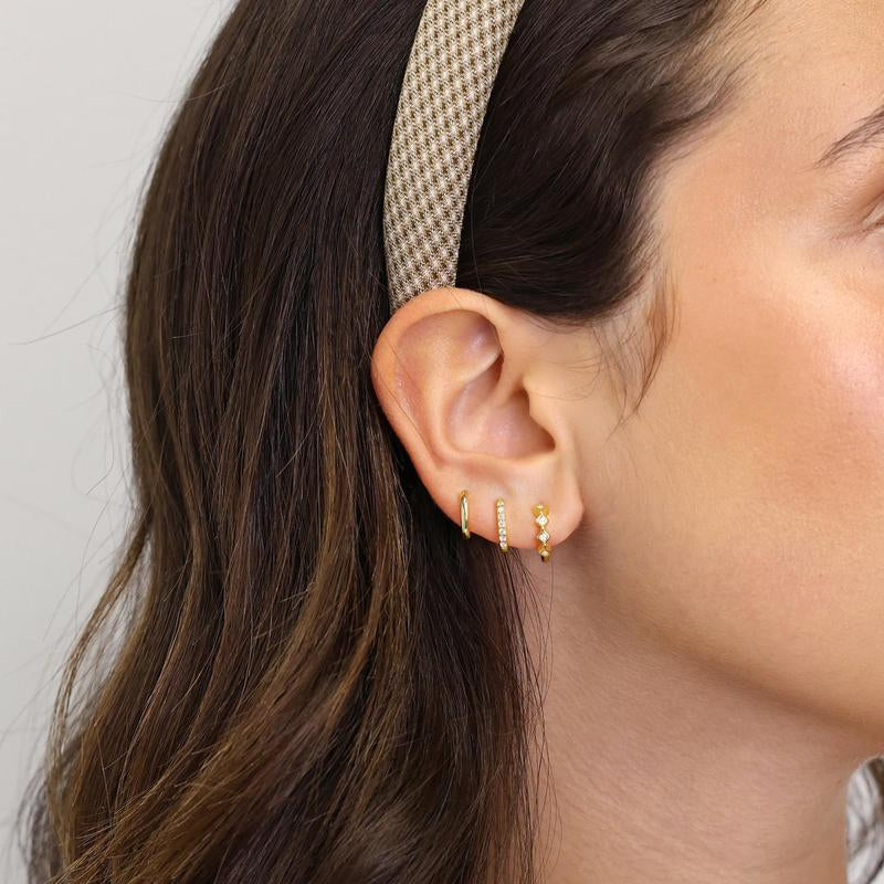 GANIA 3Pcs Hypoallergenic Hoop Earrings Set for Women - Fashionable & Versatile Cartilage Huggie Earrings - Perfect Gift for Any Occasion