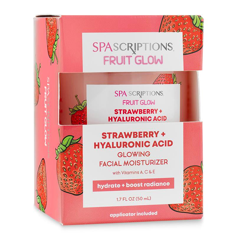 Fruit Glow Strawberry + Hyaluronic Acid Glowing Facial Moisturizer Gentle Skincare Hydrate Dewy Exfoliate Moisture Daily Radiance