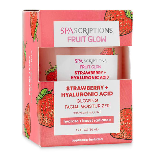 Fruit Glow Strawberry + Hyaluronic Acid Glowing Facial Moisturizer Gentle Skincare Hydrate Dewy Exfoliate Moisture Daily Radiance