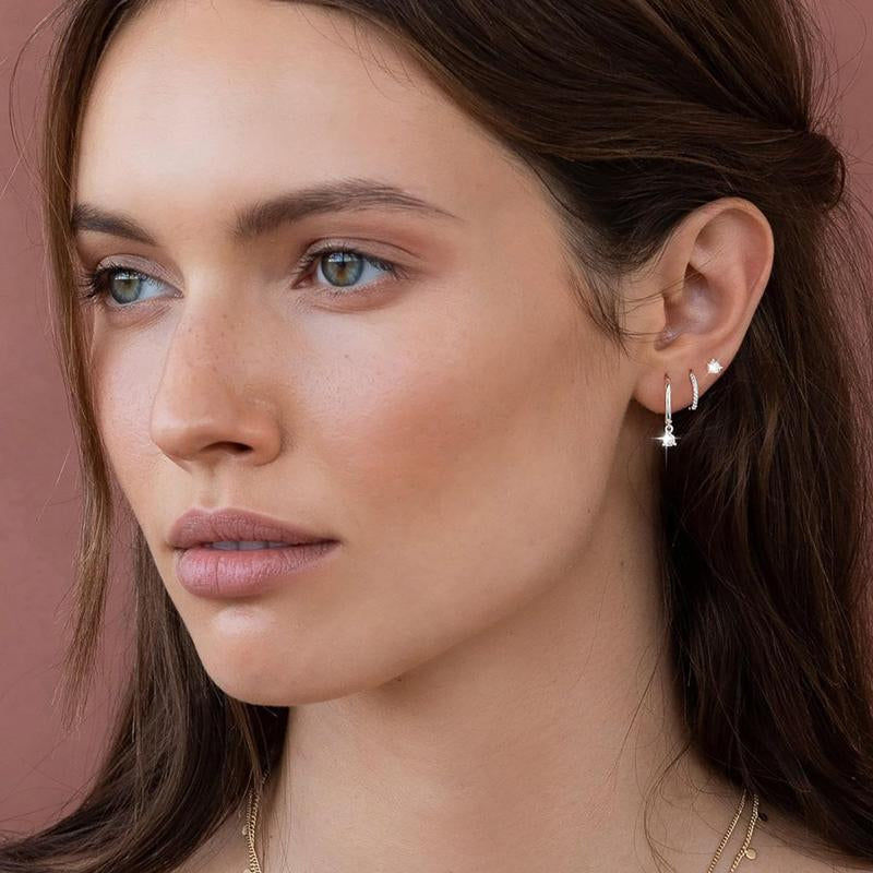 GANIA 3Pcs Hypoallergenic Hoop Earrings Set for Women - Fashionable & Versatile Cartilage Huggie Earrings - Perfect Gift for Any Occasion
