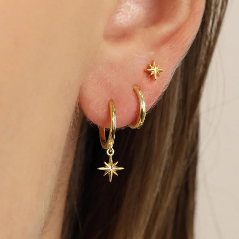 GANIA 3Pcs Hypoallergenic Hoop Earrings Set for Women - Fashionable & Versatile Cartilage Huggie Earrings - Perfect Gift for Any Occasion