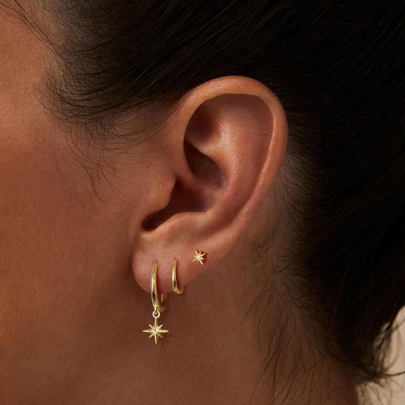 GANIA 3Pcs Hypoallergenic Hoop Earrings Set for Women - Fashionable & Versatile Cartilage Huggie Earrings - Perfect Gift for Any Occasion
