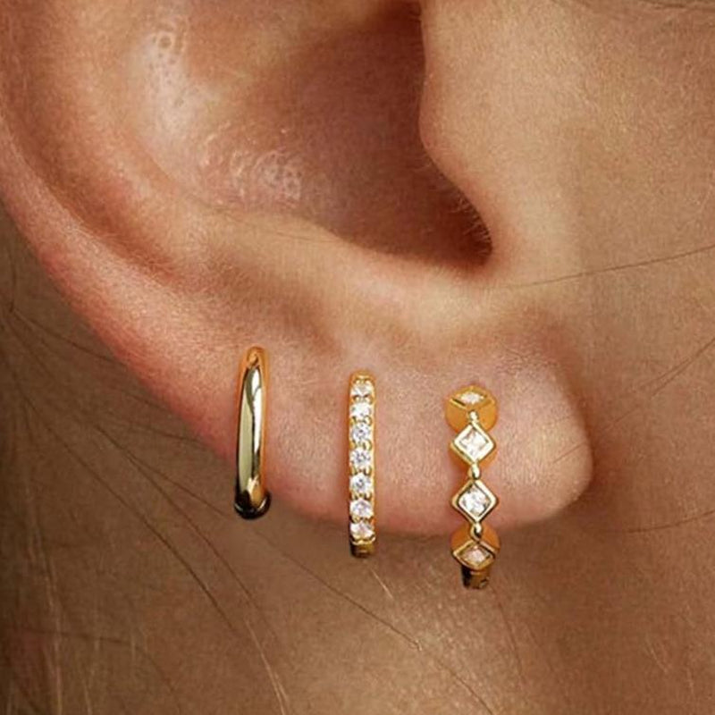 GANIA 3Pcs Hypoallergenic Hoop Earrings Set for Women - Fashionable & Versatile Cartilage Huggie Earrings - Perfect Gift for Any Occasion