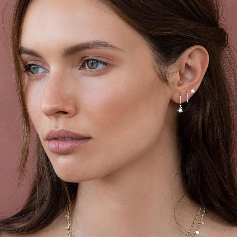 GANIA 3Pcs Hypoallergenic Hoop Earrings Set for Women - Fashionable & Versatile Cartilage Huggie Earrings - Perfect Gift for Any Occasion